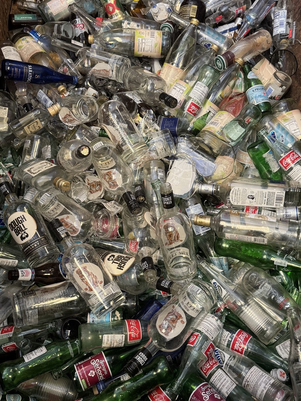 Example of glass bottles